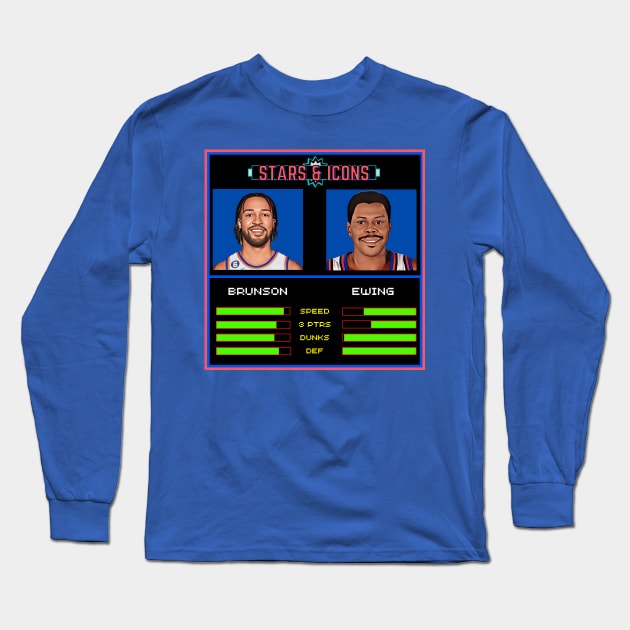 Brunson & Ewing - NBA Jam “Stars & Icons” Edition Long Sleeve T-Shirt by M.I.M.P.